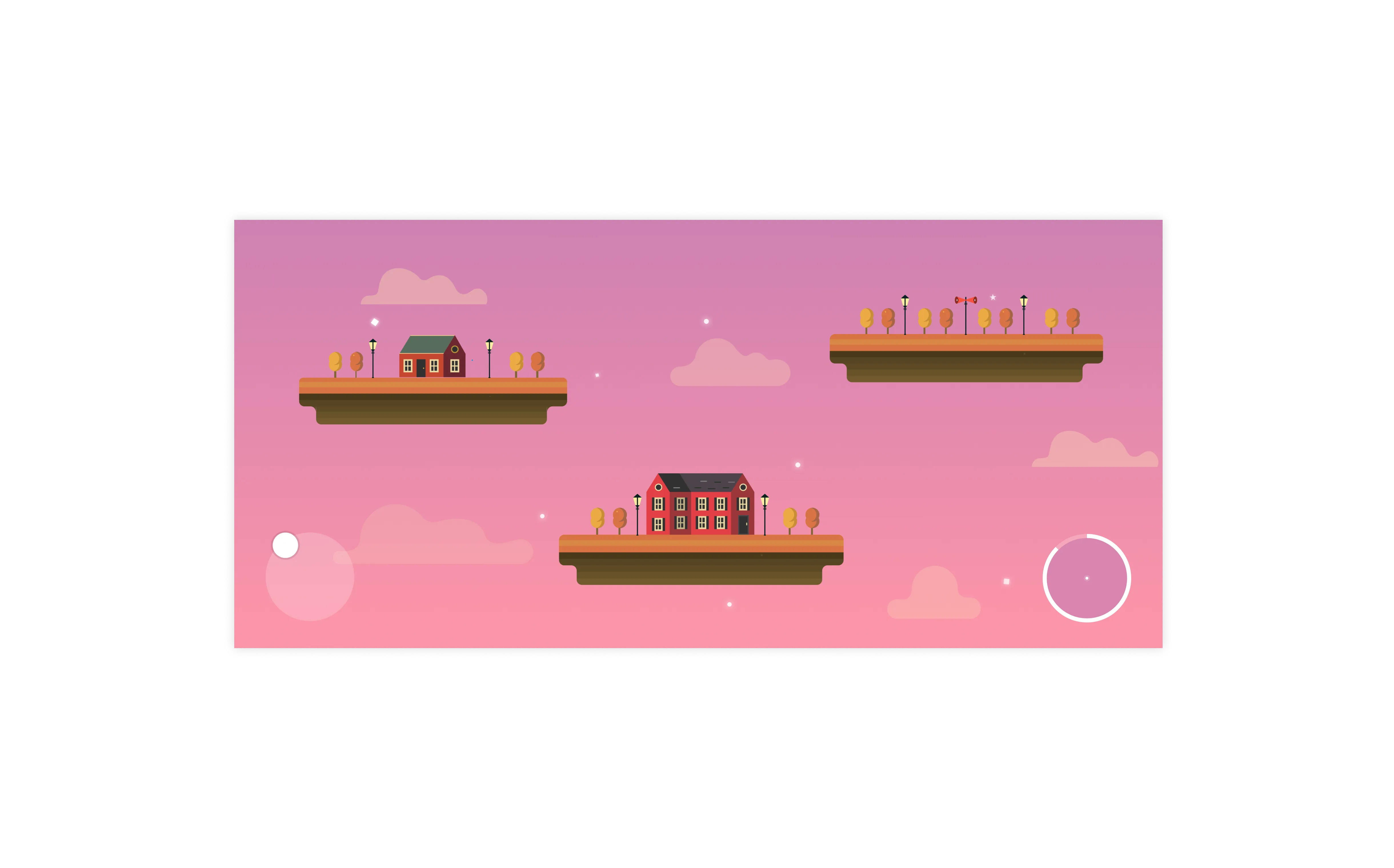 Gameplay screen showing the game during sunset